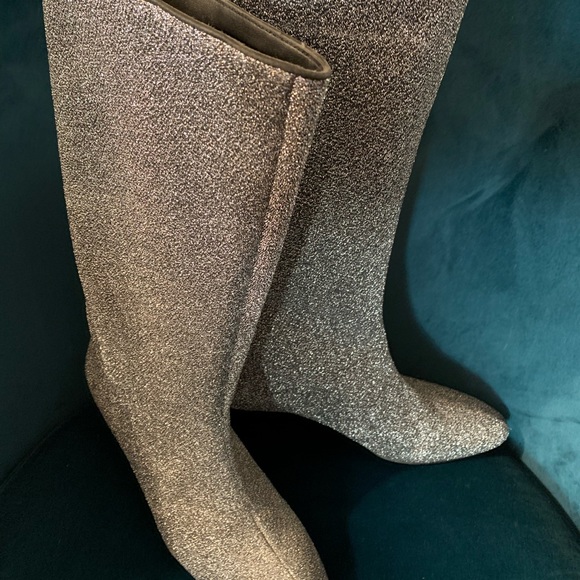 ZARA silver Glitter Heel Boots Silver CC Style NWT sold out! - Picture 9 of 9